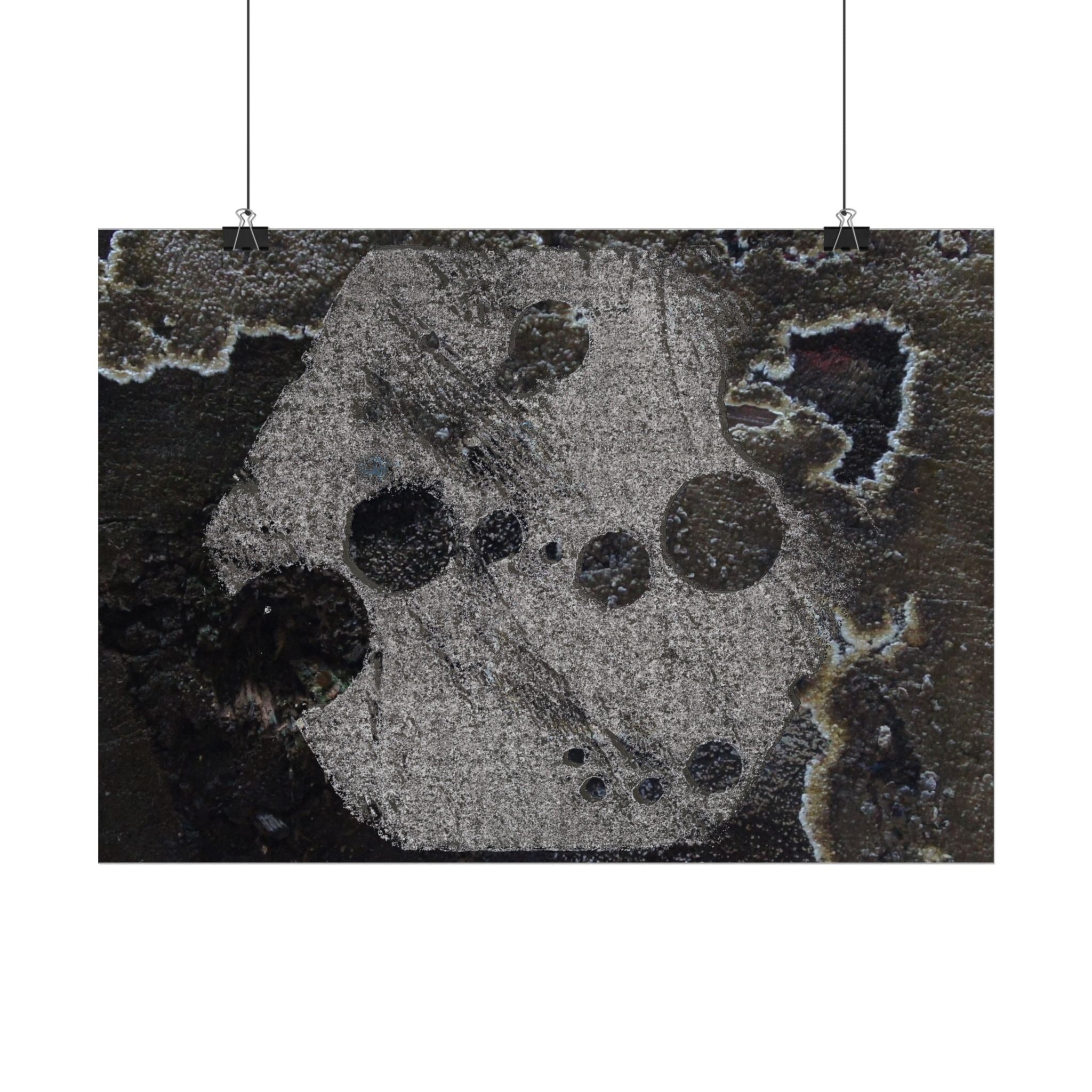 Abstracte grunge poster — Donkere, gestructureerde horizontale muurdecoratie 