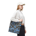 Abstract Blue Splatter Tote Bag - Artistic All-Over Print