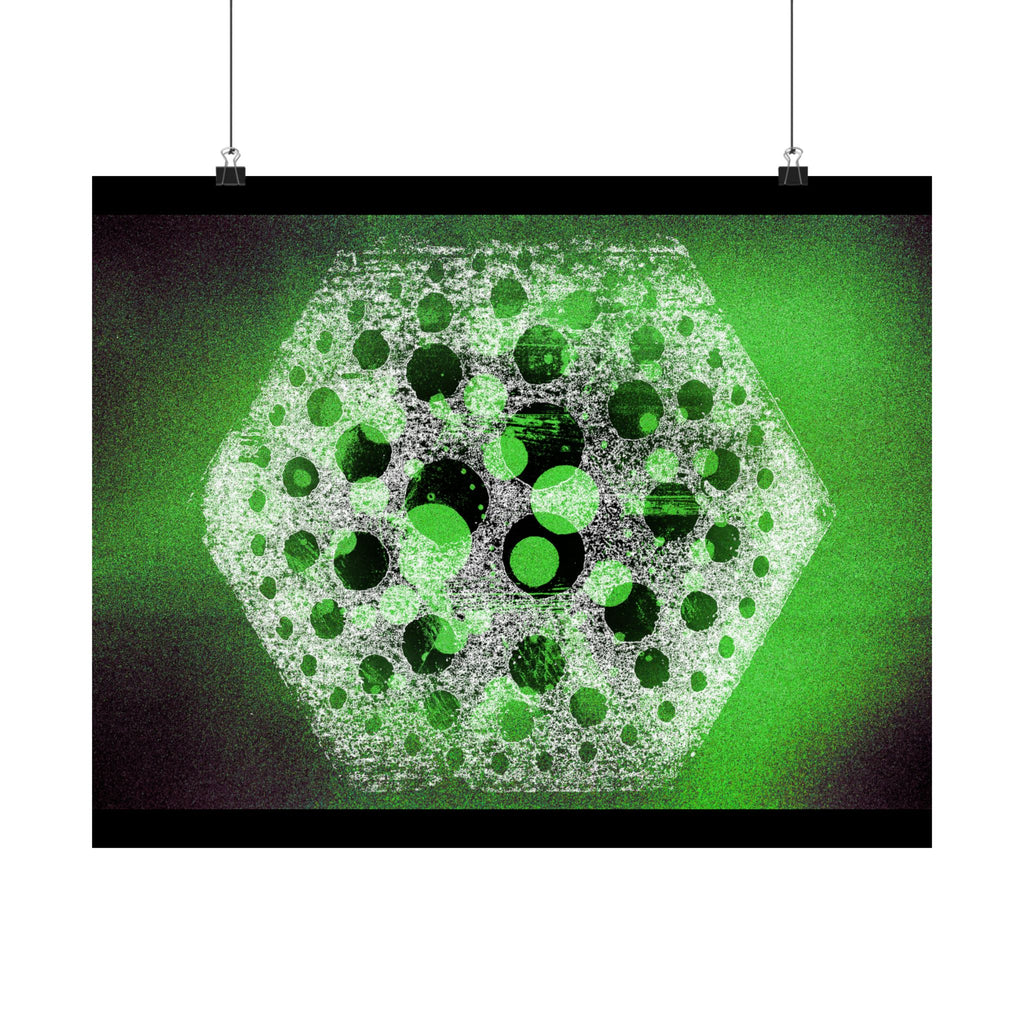 Abstract Hexagon Green Poster – Matte Horizontal Wall Art
