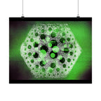 Abstract Hexagon Green Poster – Matte Horizontal Wall Art