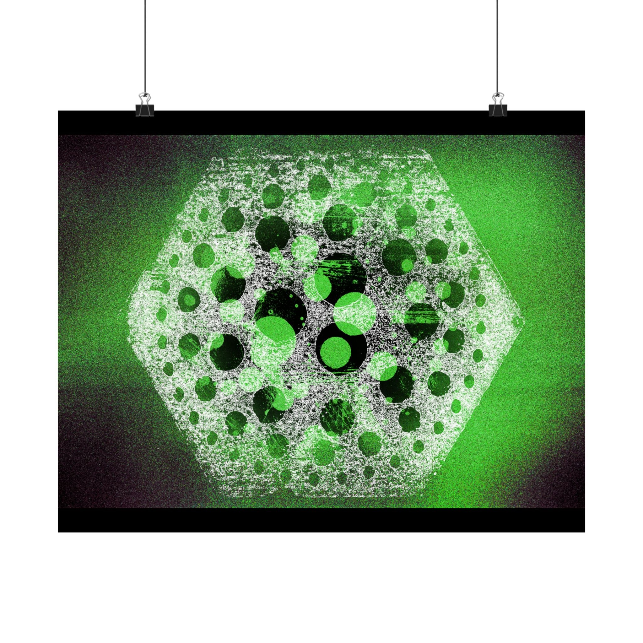 Abstract Hexagon Green Poster – Matte Horizontal Wall Art