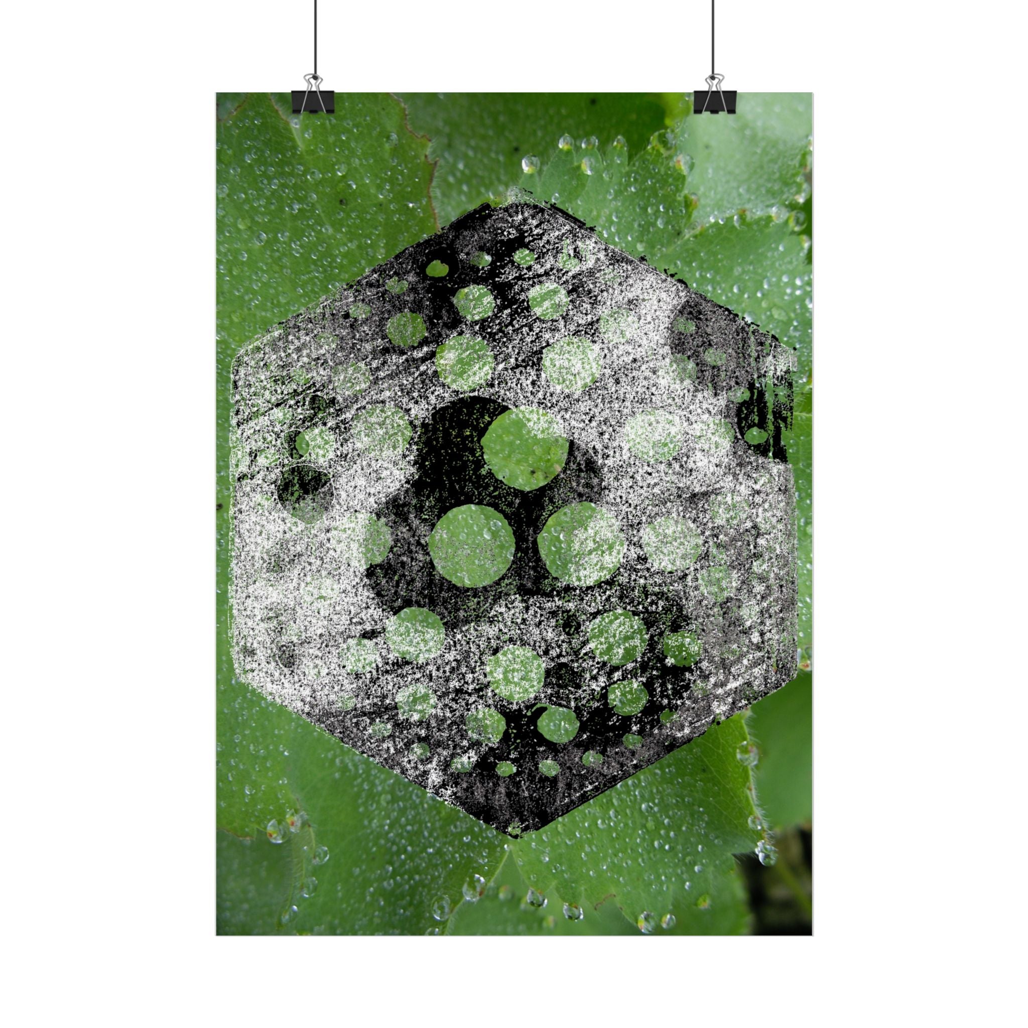 Matte Poster — Abstract Green Hexagon Botanical Print