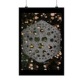 Hexagonal Orb Abstract Matte Vertical Poster | Geometric Space Art