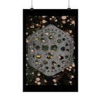 Hexagonal Orb Abstract Matte Vertical Poster | Geometric Space Art