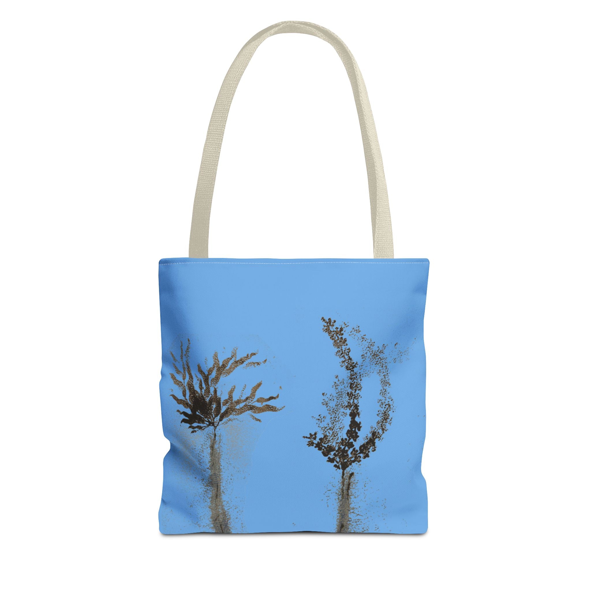 Botanical Sketch Tote Bag — Minimal Blue Wildflower Print