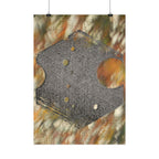 Abstracte geometrische zeshoekige kunstposter (verticaal) | Textuur in aardetinten 