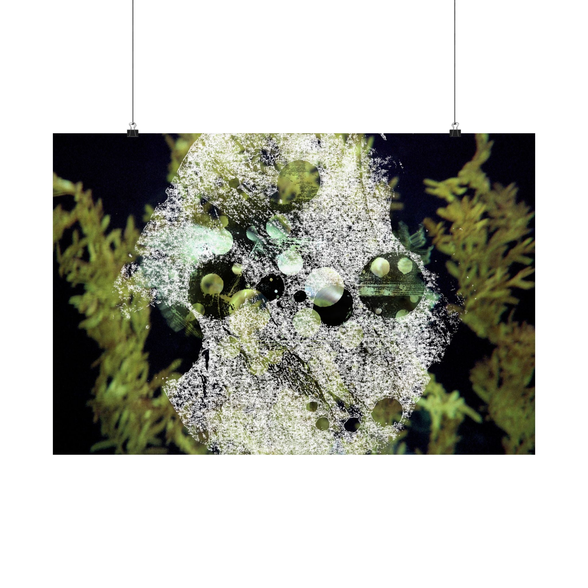 Abstract Green Algae Matte Poster — Botanical Ocean Wall Art (Horizontal)