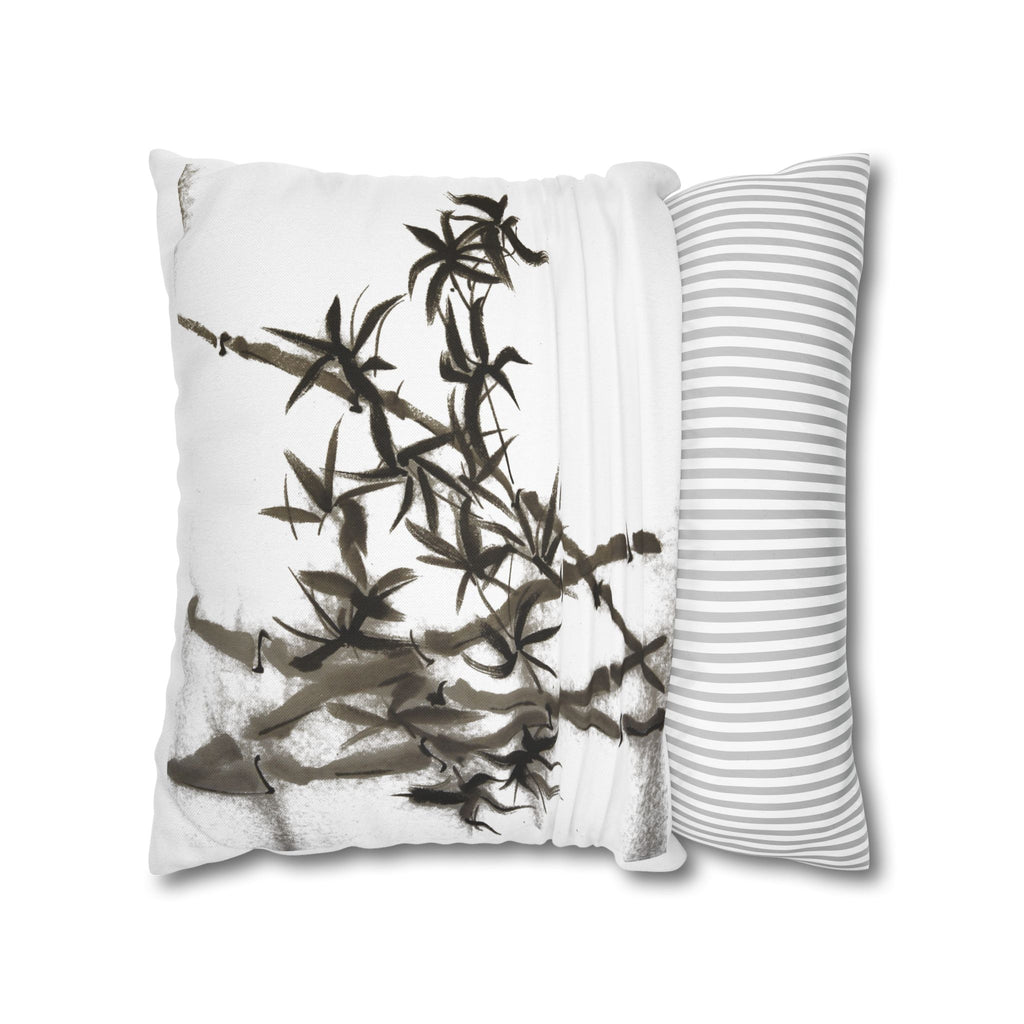 Bamboo Ink Sumi-E Decorative Pillowcase