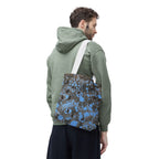 Abstract Blue Splatter Tote Bag - Artistic All-Over Print