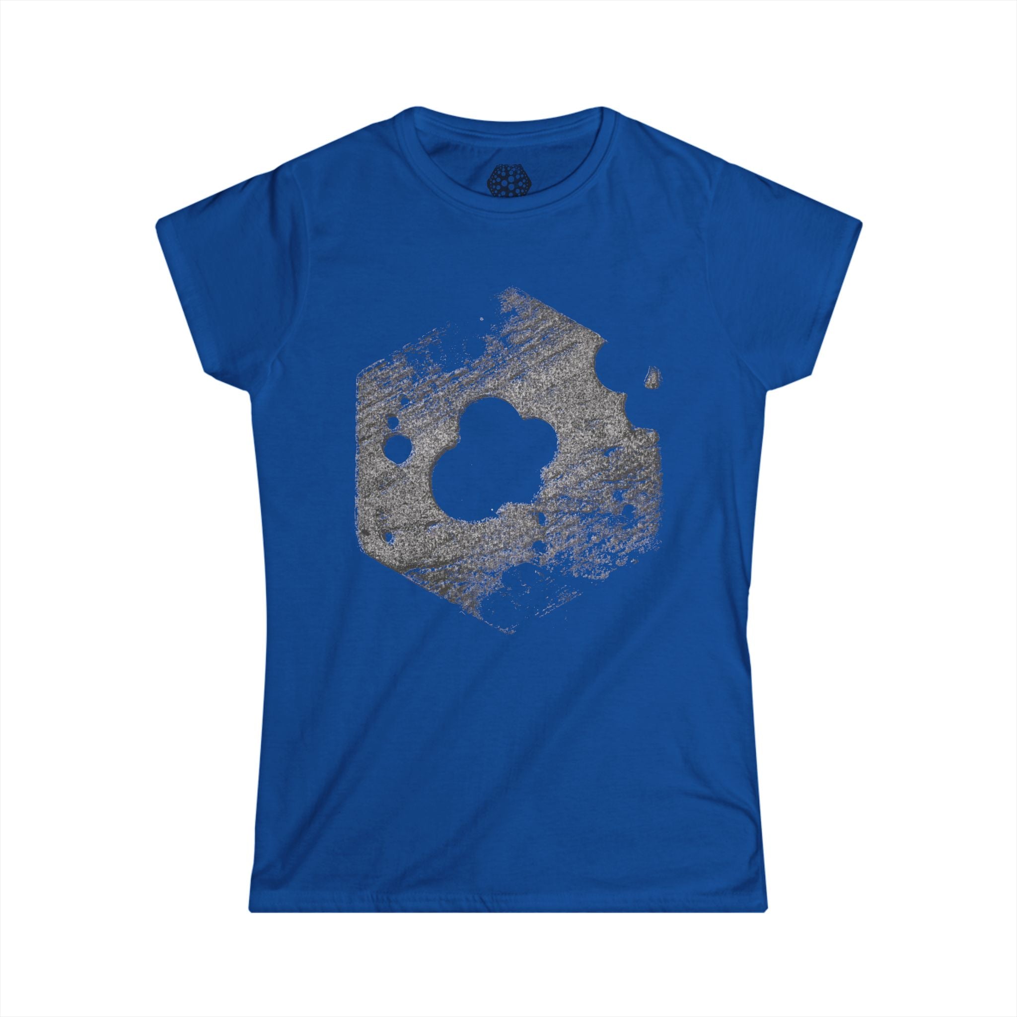 Dames T-shirt — T-shirt met verweerde zeshoekige maanprint 