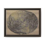 Ingelijst canvas met matte afwerking, nr. 19 — Reproductie van een houtsnijwerk van Twin Tree (Zwart, Metallic Titanium &amp; Casual Khaki) 