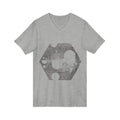 Hex Moon Graphic Tee Design Hex08— Distressed Space Cheese Vintage Astronomy V-Neck T-Shirt