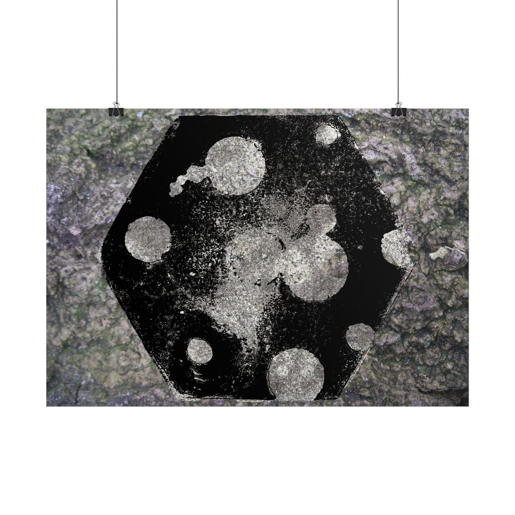 Abstracte melkwegposter — Zwart-zilveren kosmische kunst (horizontaal) 