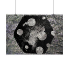Abstracte melkwegposter — Zwart-zilveren kosmische kunst (horizontaal) 