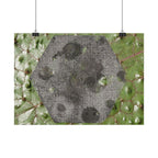 Botanical Hex Abstract Poster — Green Leaf Texture Horizontal Wall Art
