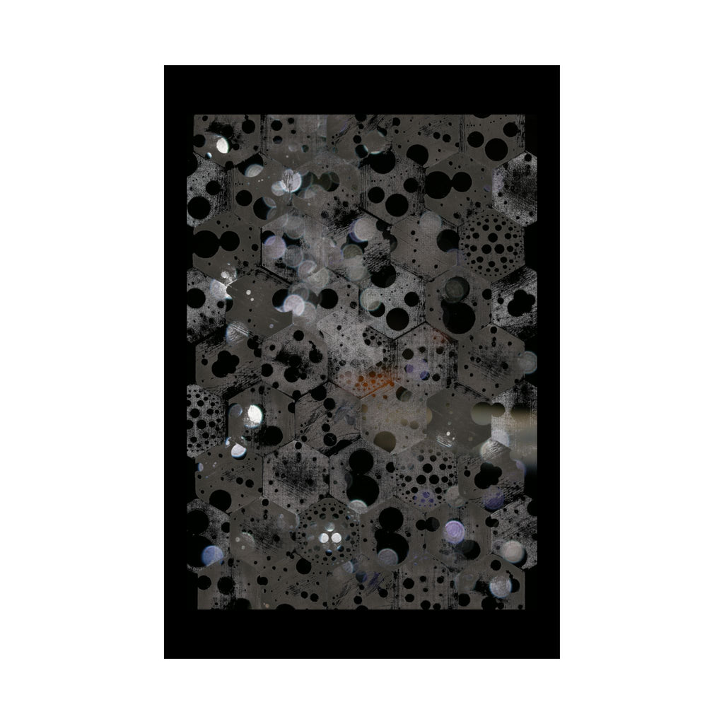 Abstract Black Bubble Matte Poster — Modern Geometric Wall Art