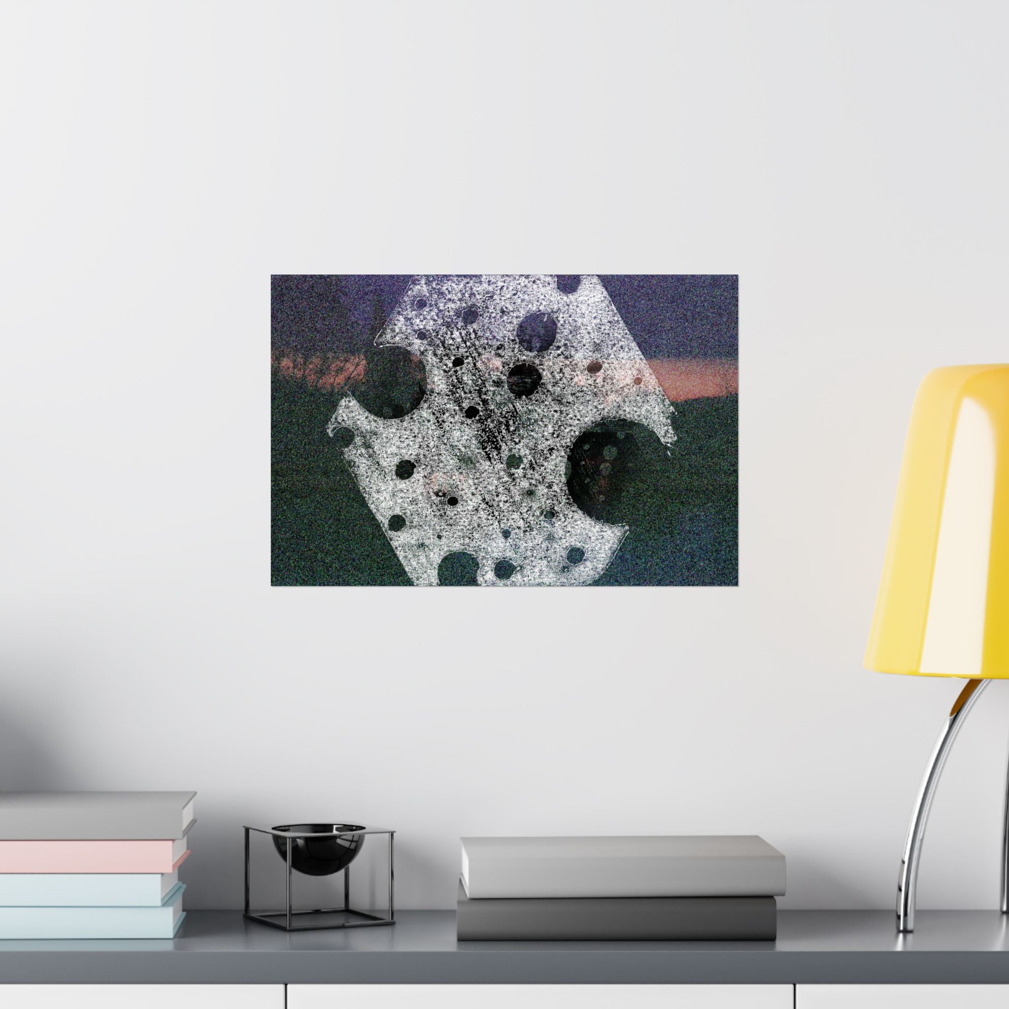 Abstract Moon Crater Matte Horizontal Poster — Surreal Celestial Art Print