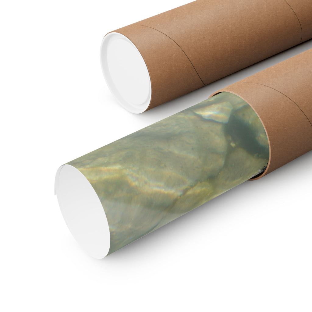 Abstract Seagrass & Stone Matte Horizontal Poster — Coastal Texture Wall Art