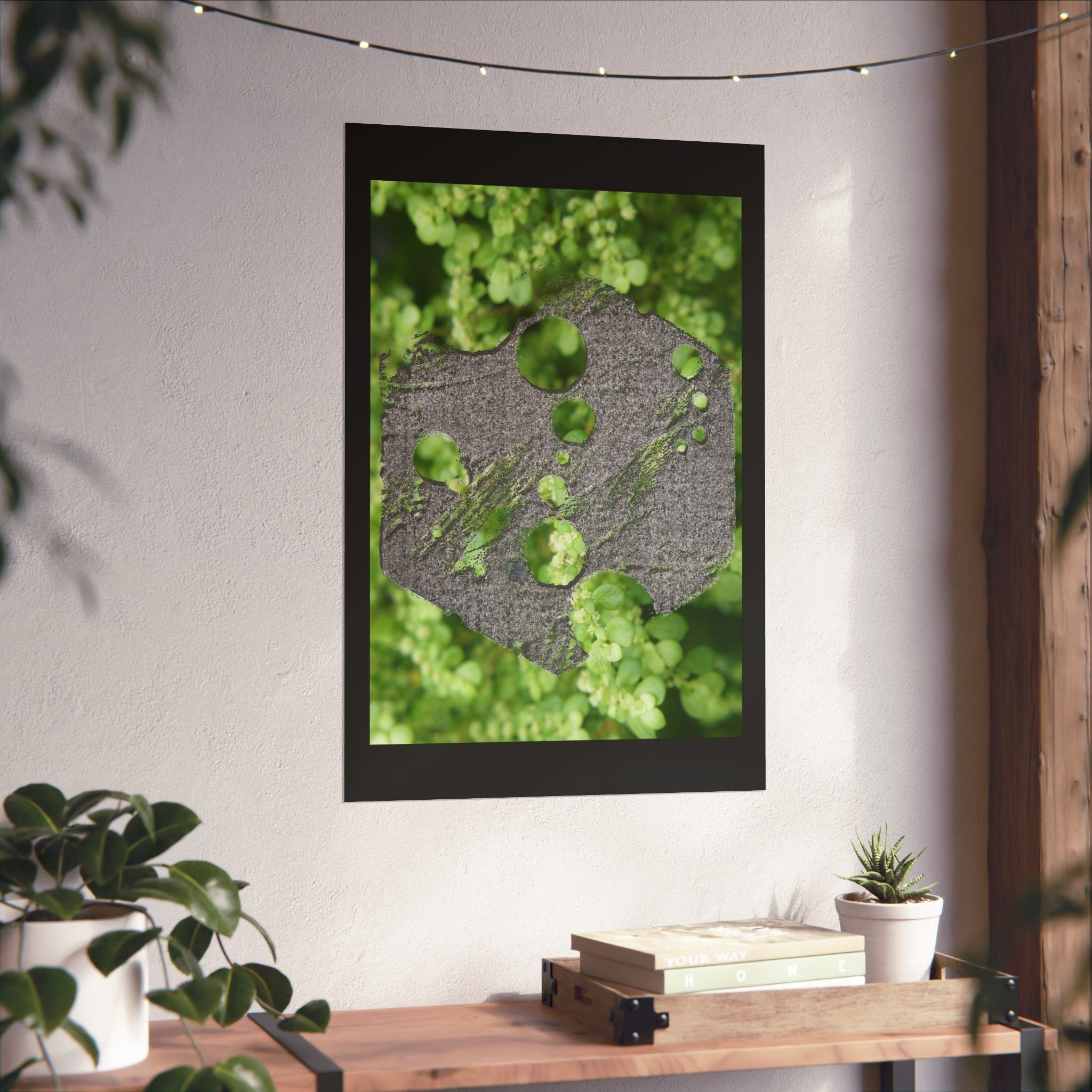Abstract Moss Heart Matte Poster — Botanical Green Wall Art