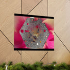 Hexagonale metalen textuurposter | Matte horizontale wanddecoratie, abstracte bloemenachtergrond 