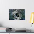 Abstract Blue Hexagon Matte Poster — Modern Geometric Wall Art