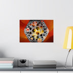 Abstract Hexagon Floral Matte Poster — Bold Orange Modern Wall Art