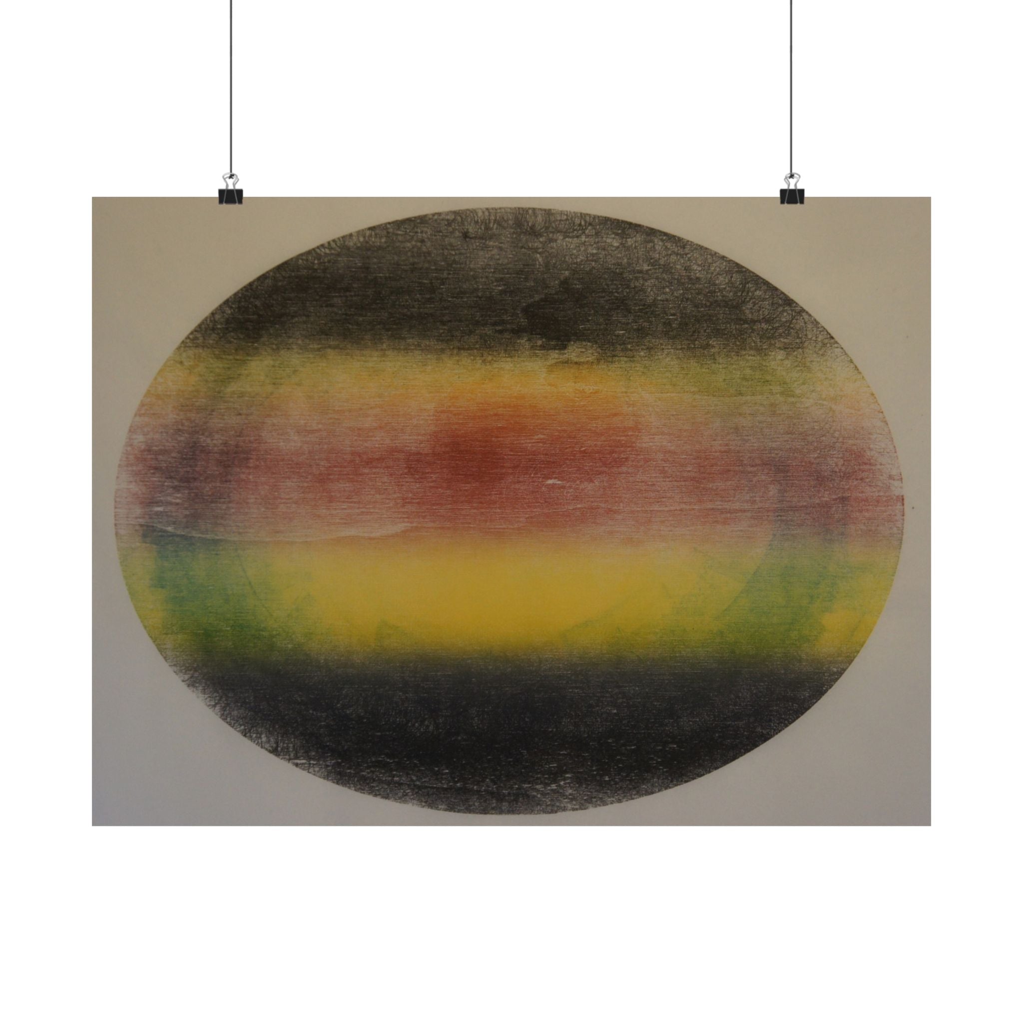 Abstracte regenboogbol, matte poster — Minimalistische horizontale wanddecoratie 