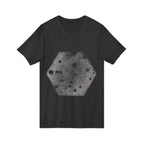 Hex Moon Graphic Tee Design Hex05 — Distressed Space Cheese Vintage Astronomy V-Neck T-Shirt
