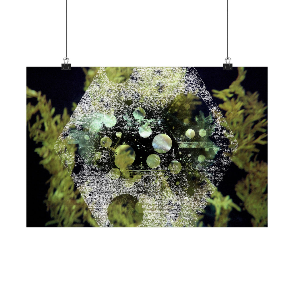 Abstract Green Geometry Matte Poster — Horizontal Wall Art