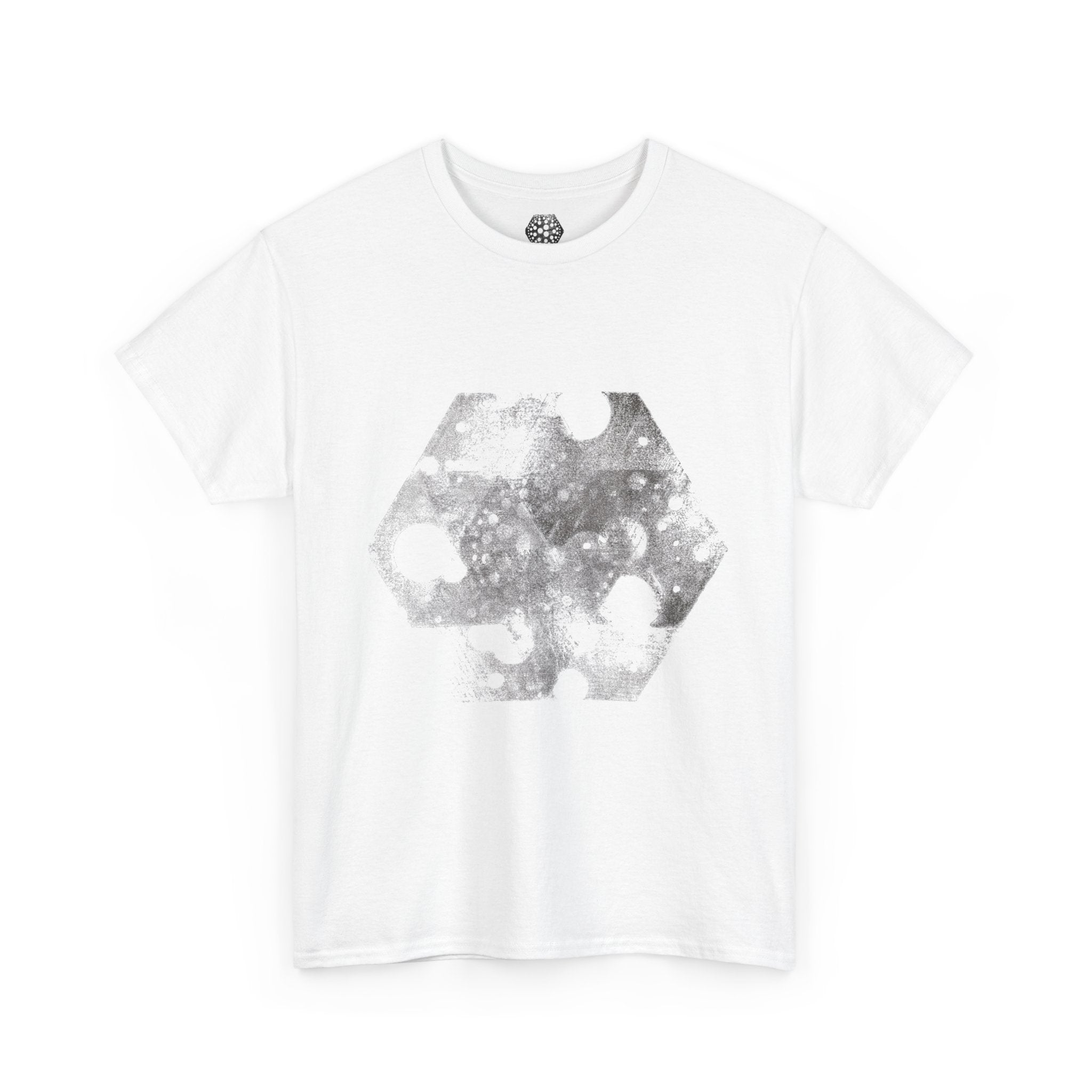 Hex Moon Graphic Tee — Distressed Space Cheese Vintage Astronomy T-Shirt