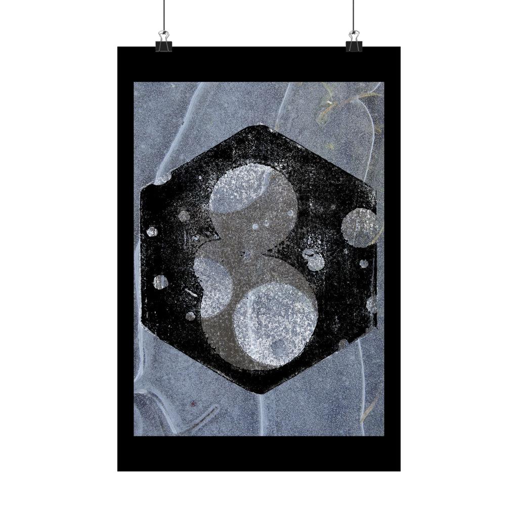 Abstract Geometric Hexagon Poster — Matte Vertical Wall Art