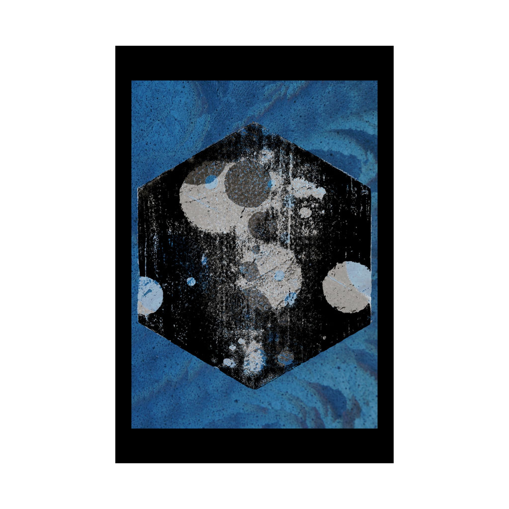 Abstract Cosmic Hex Poster — Matte Vertical Wall Art