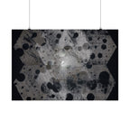 Abstract Hexagon Dots Matte Poster — Monochrome Industrial Wall Art