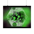 Abstract Neon Green Geometric Poster — Matte Horizontal Art Print