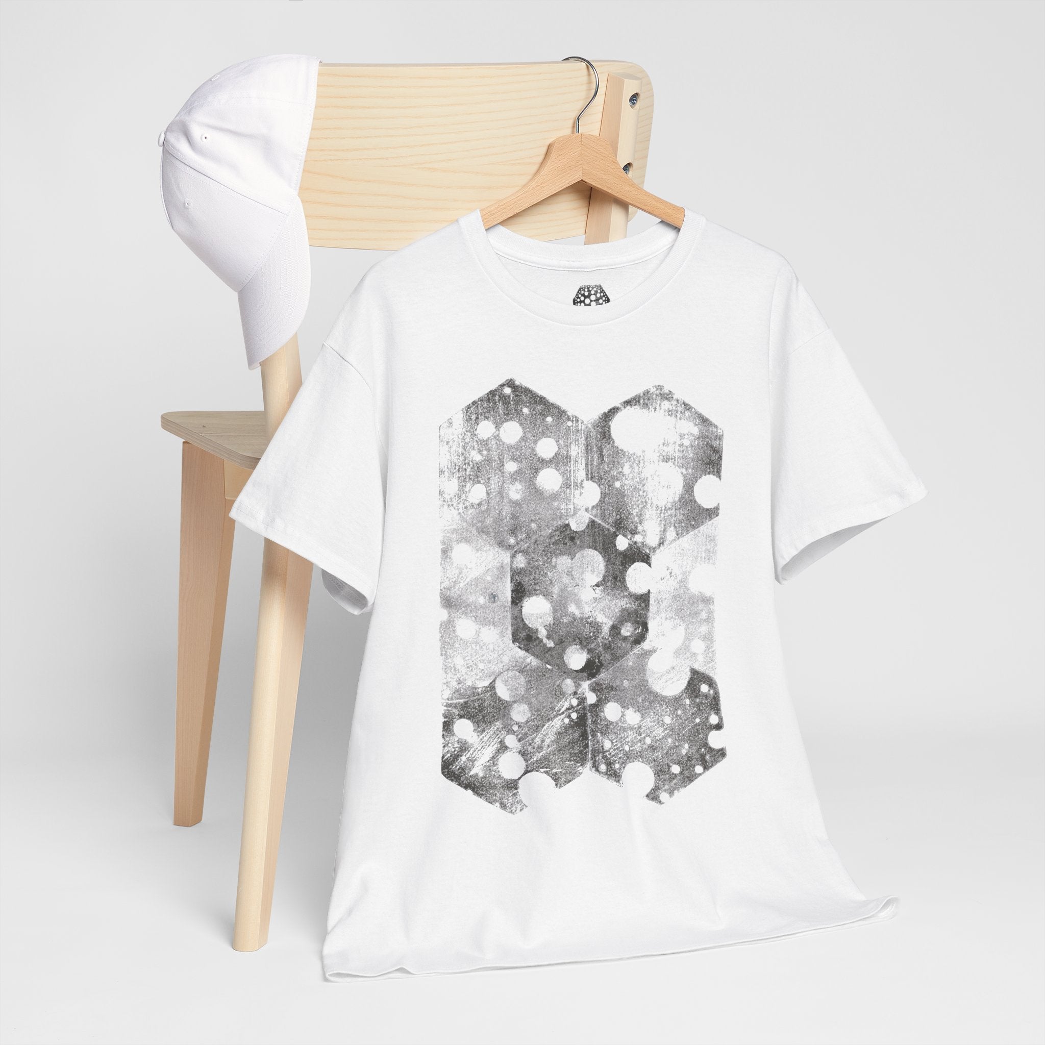 Hex Moon Graphic Tee — Distressed Space Cheese Vintage Astronomy T-Shirt