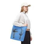 Botanical Sketch Tote Bag — Minimal Blue Wildflower Print