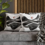 Abstract Zen Brushstroke Pillowcase — Minimalist Black & White Decorative Pillow