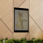 Botanical Bamboo Art Poster — Minimalist Yellow & Gray Matte Vertical Print