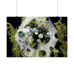 Abstract Green Bubble Matte Poster — Botanical Surreal Horizontal Wall Art
