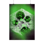Abstract Green Hexagon Art Poster — Matte Vertical Wall Print
