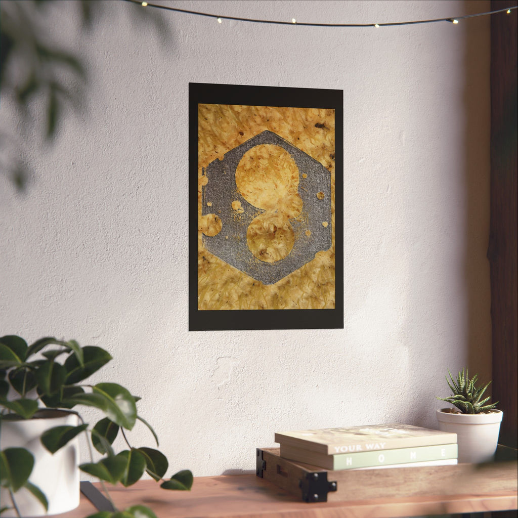 Industrial Metal Plate on Plywood Poster | Matte Vertical Poster