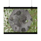 Botanical Hex Abstract Matte Poster — Green Leaf Texture Horizontal Wall Art