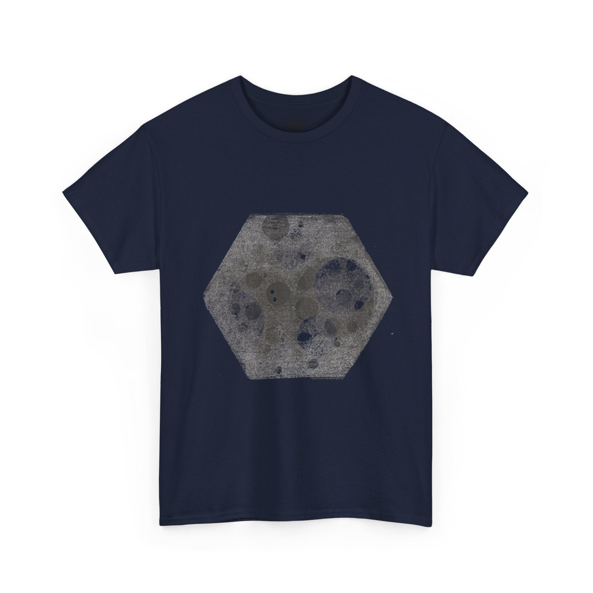 Hexagon Circles Graphic Tee — Digital Manual Print Art