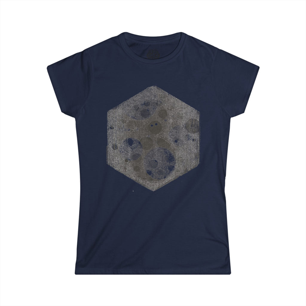 Women's Tee — Vintage Space Hexagon Moon Graphic