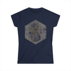 Women's Tee — Vintage Space Hexagon Moon Graphic