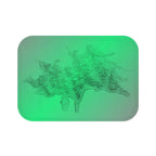 Abstract Green Wave Bath Mat — Textured Ripple Design