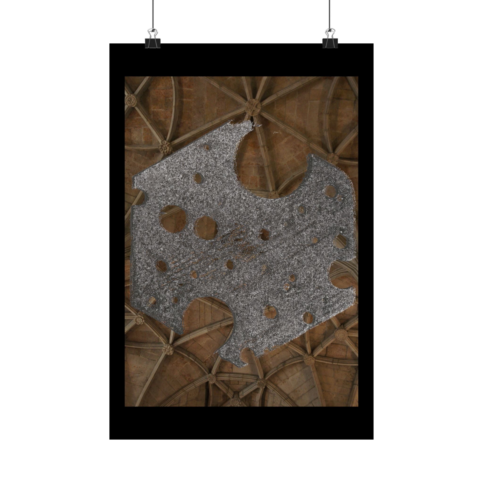 Gothic Metal Shield Matte Poster — Medieval Architecture Wall Art