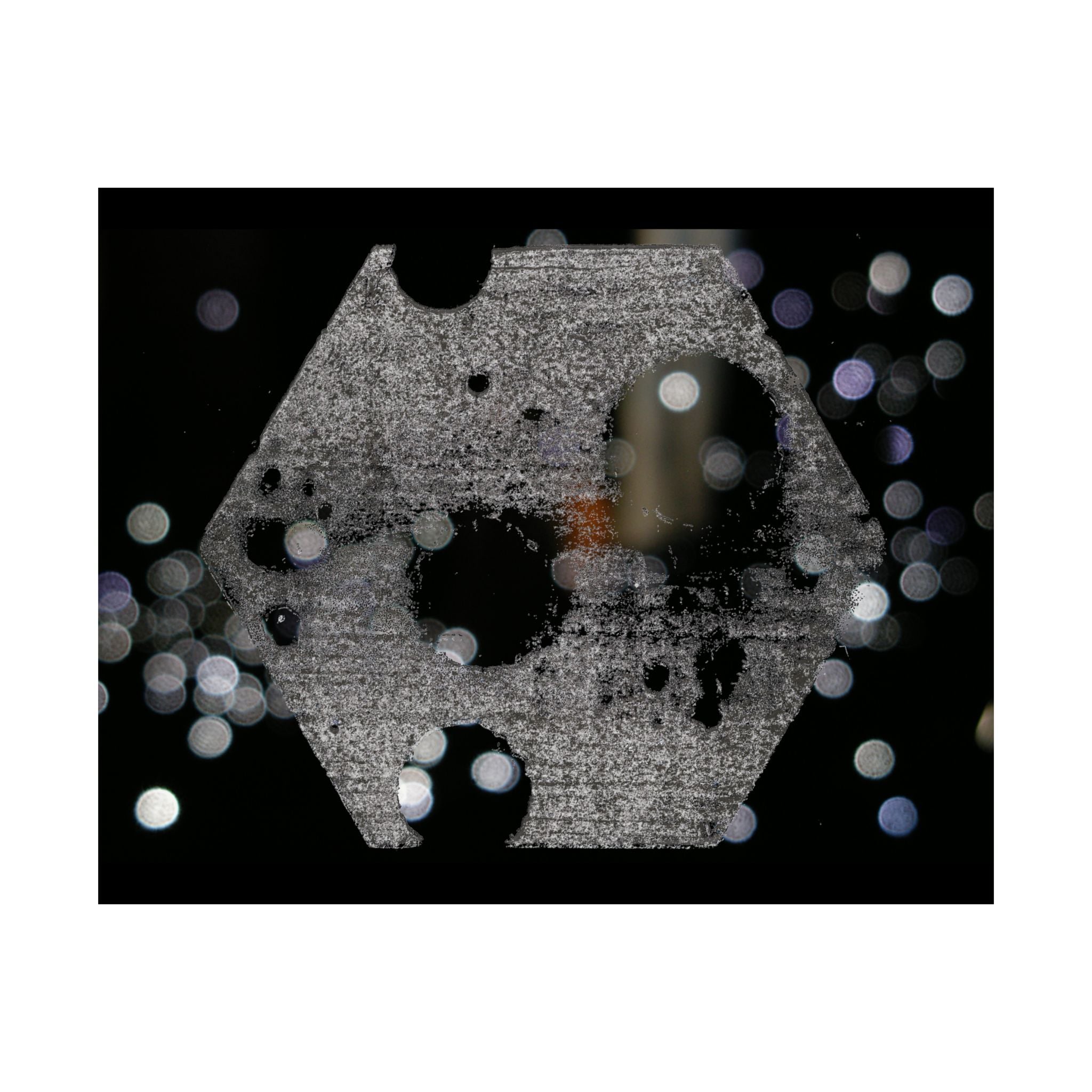 Night Lights Abstract Hexagon Bokeh Matte Poster