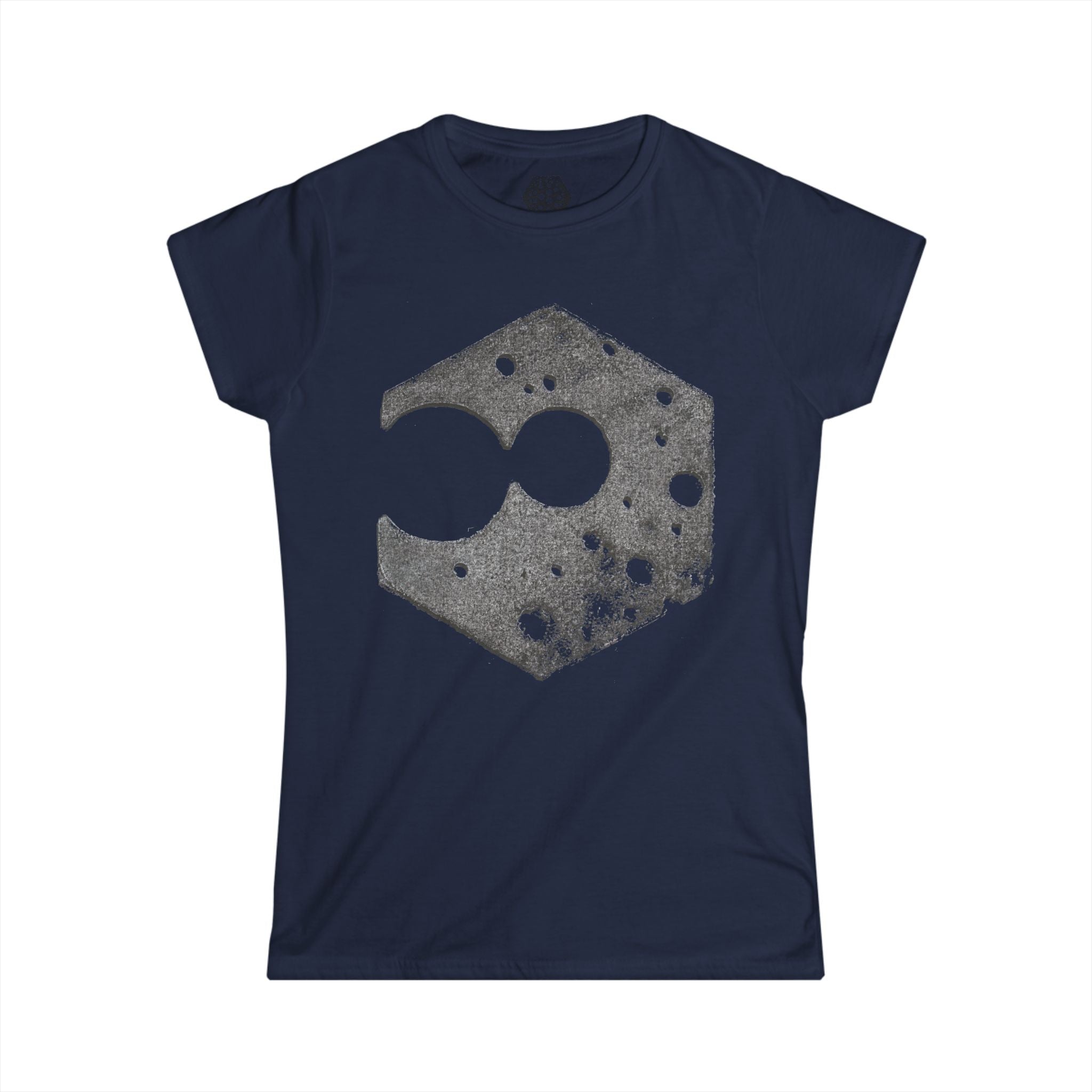 Damesshirt — Abstracte zeshoekige maanprint 