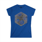 Women's Tee — Vintage Space Hexagon Moon Graphic